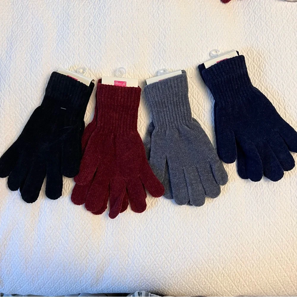 GARMENTEX Lot of 5 Pair Stretch Chenille Gloves NWT